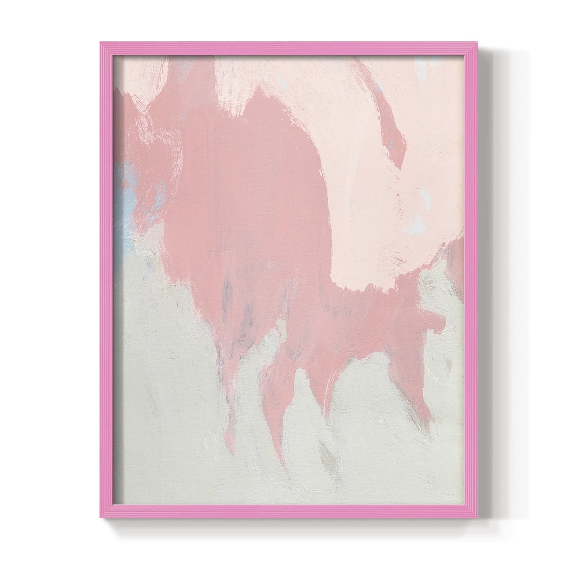 Blushing Abstract II Framed Print in Pink Solid Wood Framed Print No Nail Hanging