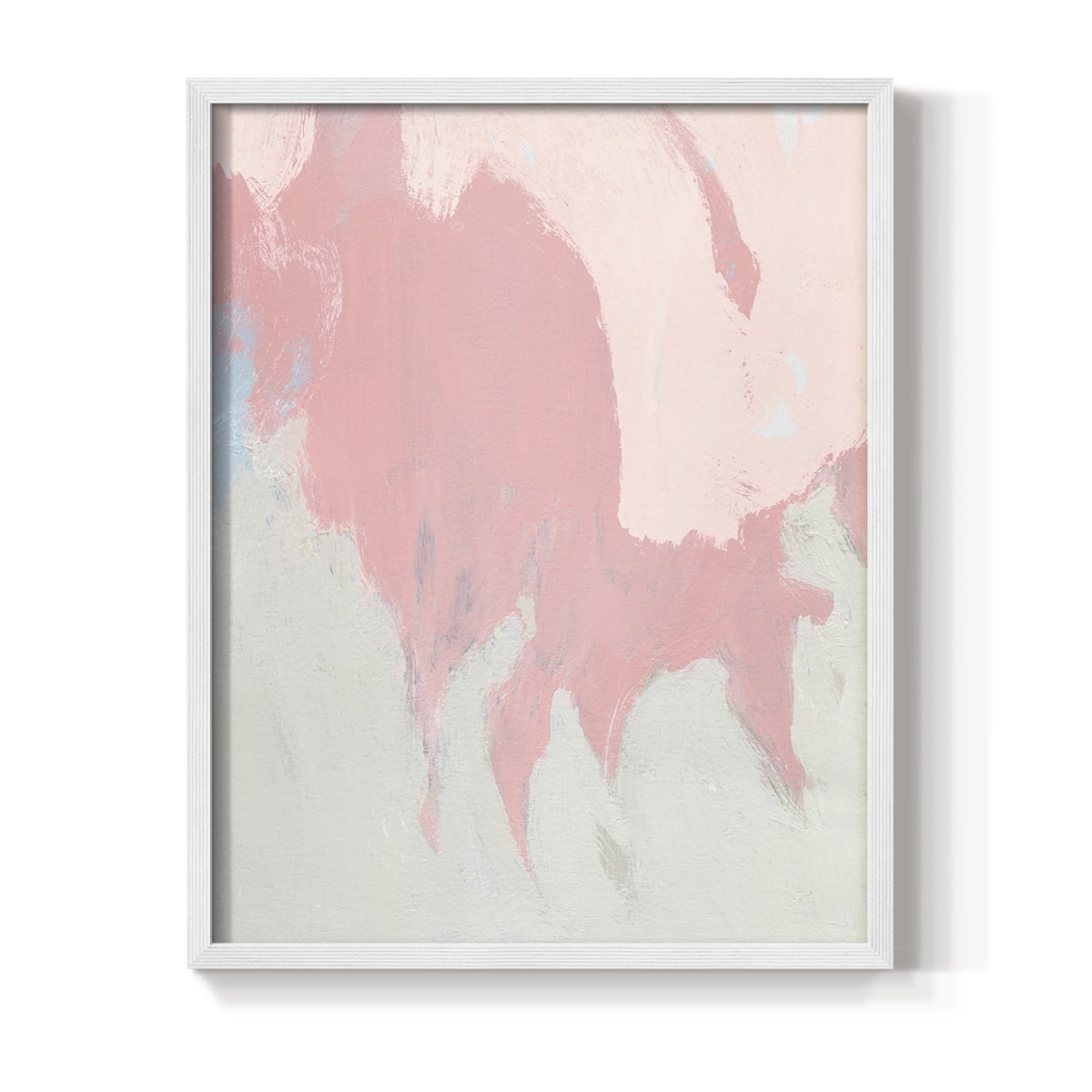 Blushing Abstract II Framed Print in White Solid Wood Framed Print No Nail Hanging