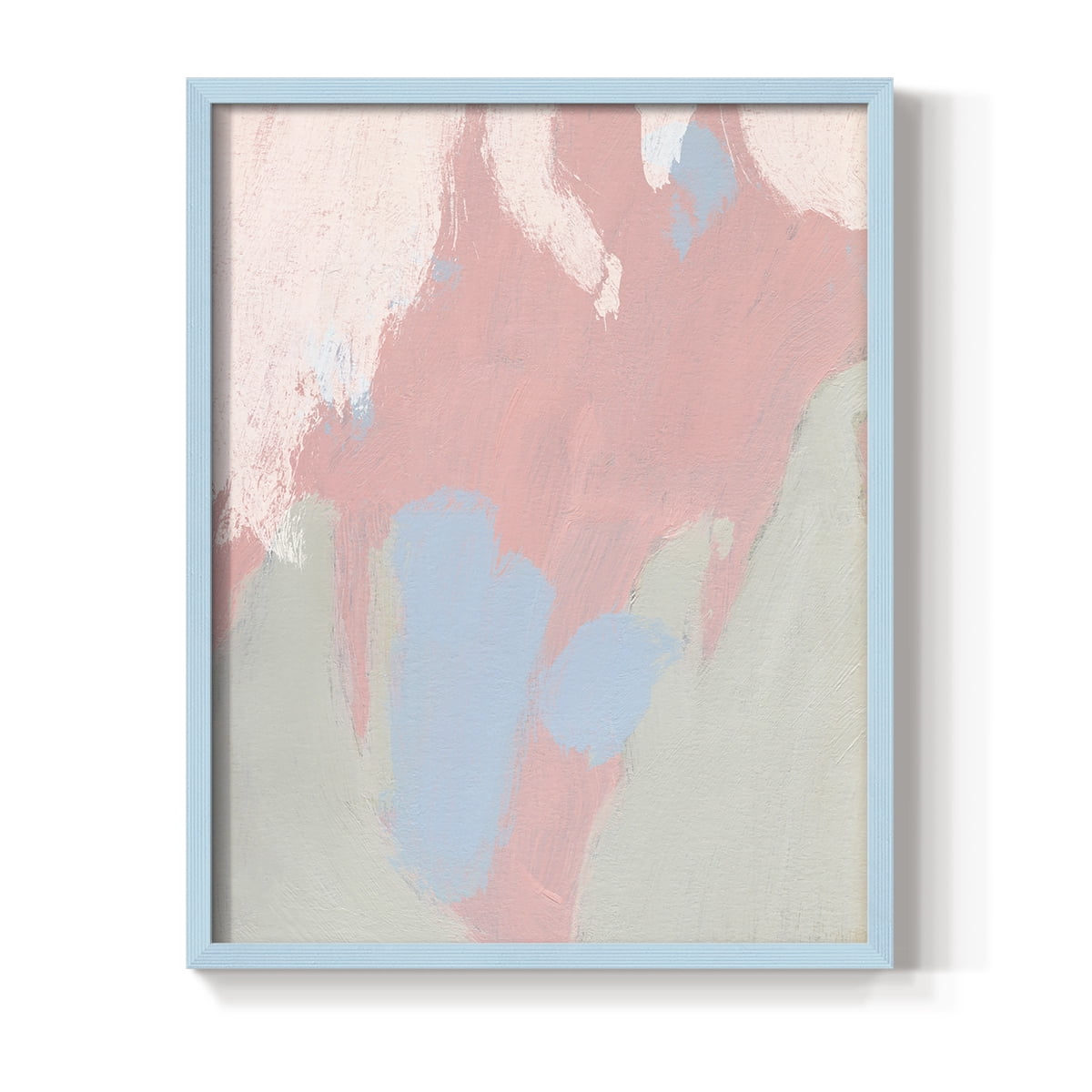 Blushing Abstract III Framed Print in Blue Solid Wood Framed Print No Nail Hanging