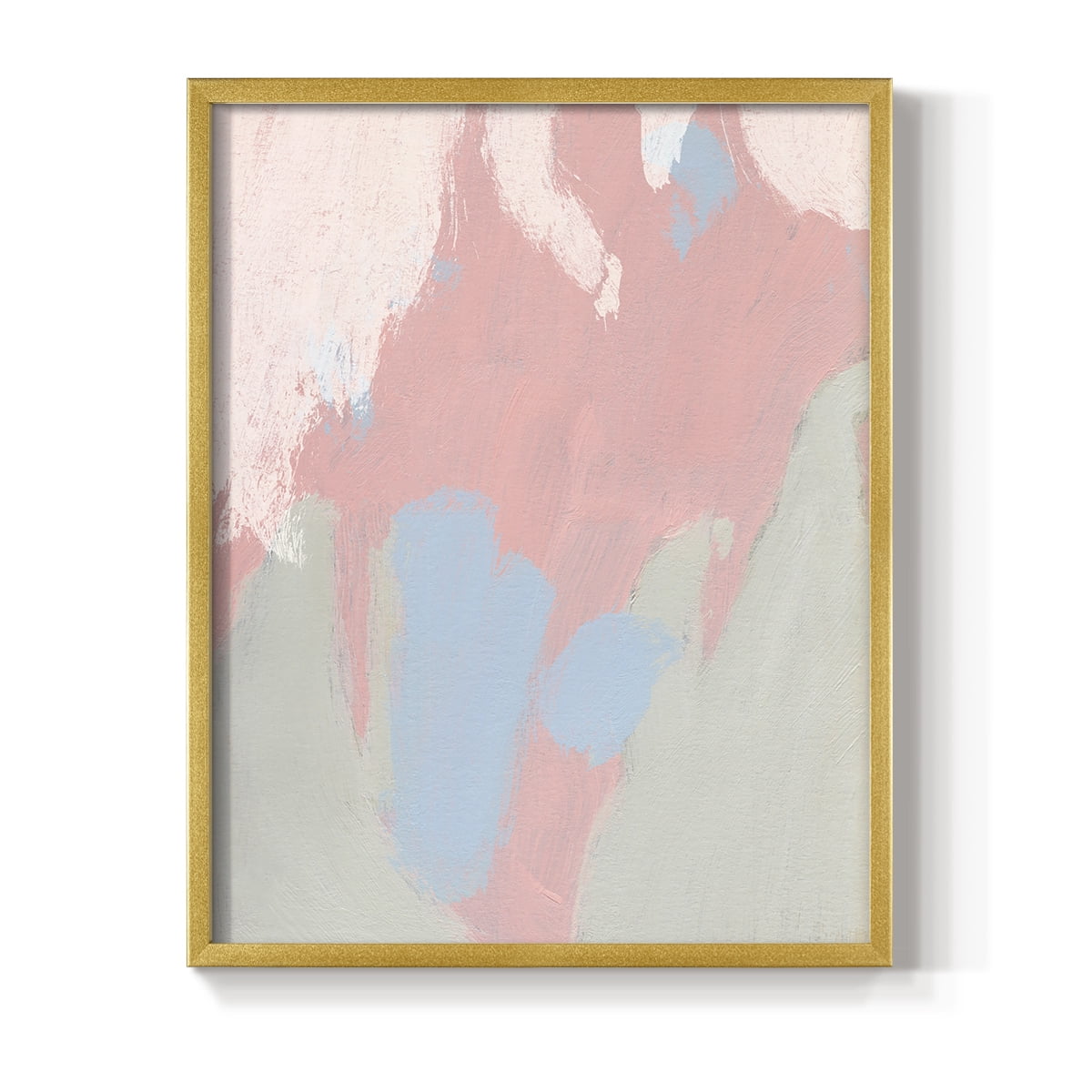 Blushing Abstract III Framed Print in Gold Solid Wood Framed Print No Nail Hanging