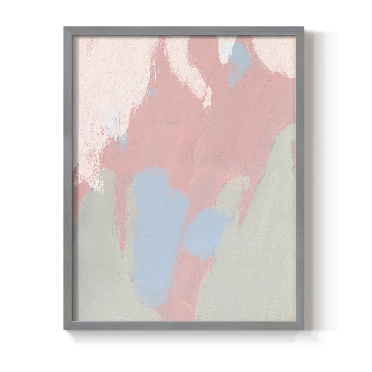 Blushing Abstract III Framed Print in Gray Solid Wood Framed Print No Nail Hanging