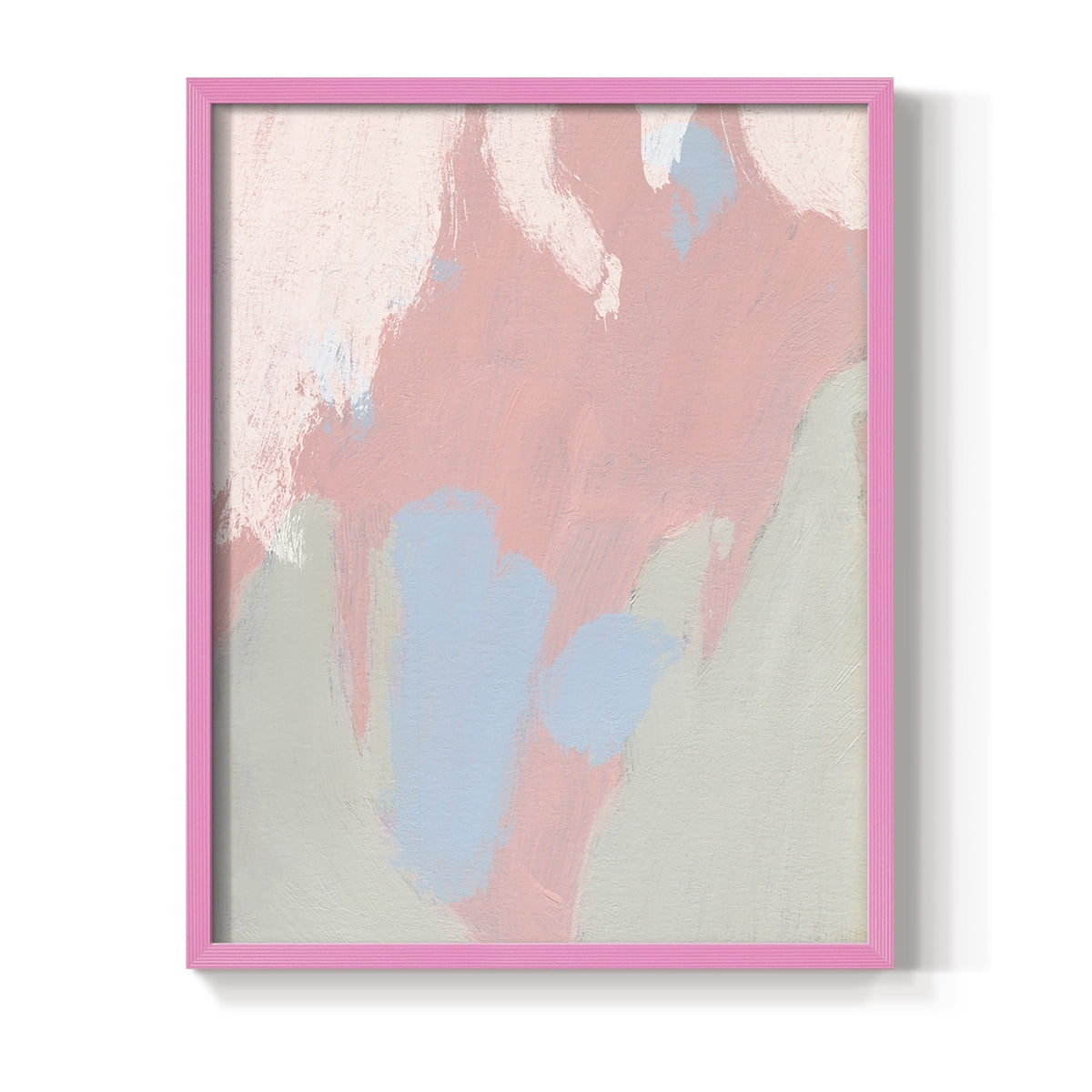 Blushing Abstract III Framed Print in Pink Solid Wood Framed Print No Nail Hanging