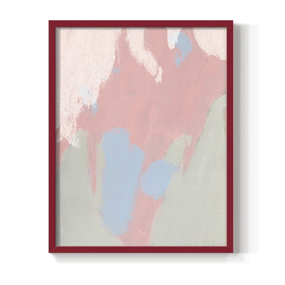 Blushing Abstract III Framed Print in Red Solid Wood Framed Print No Nail Hanging