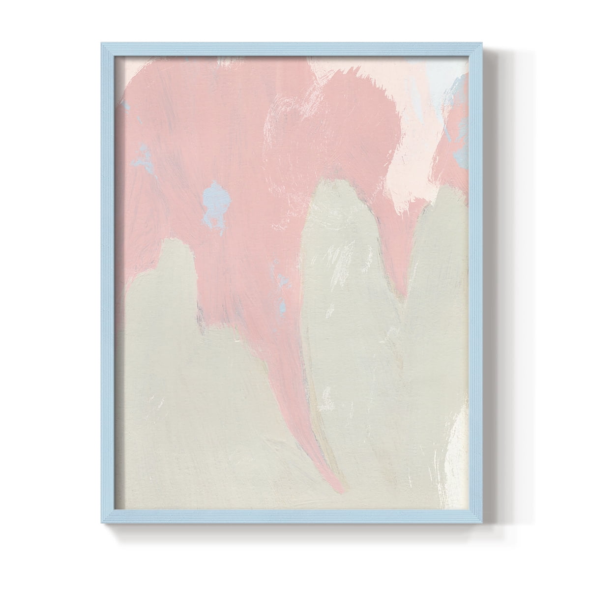 Blushing Abstract IV Framed Print in Blue Solid Wood Framed Print No Nail Hanging