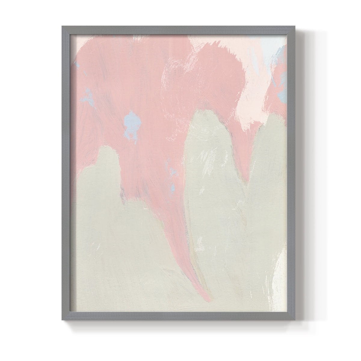 Blushing Abstract IV Framed Print in Gray Solid Wood Framed Print No Nail Hanging