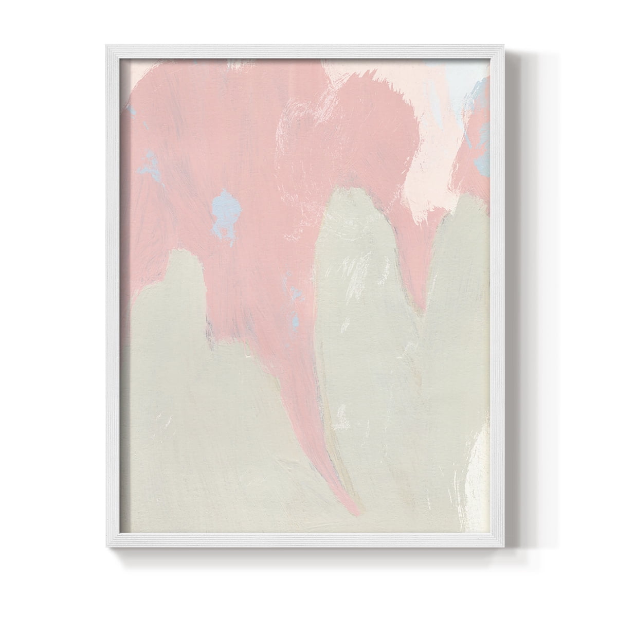 Blushing Abstract IV Framed Print in White Solid Wood Framed Print No Nail Hanging