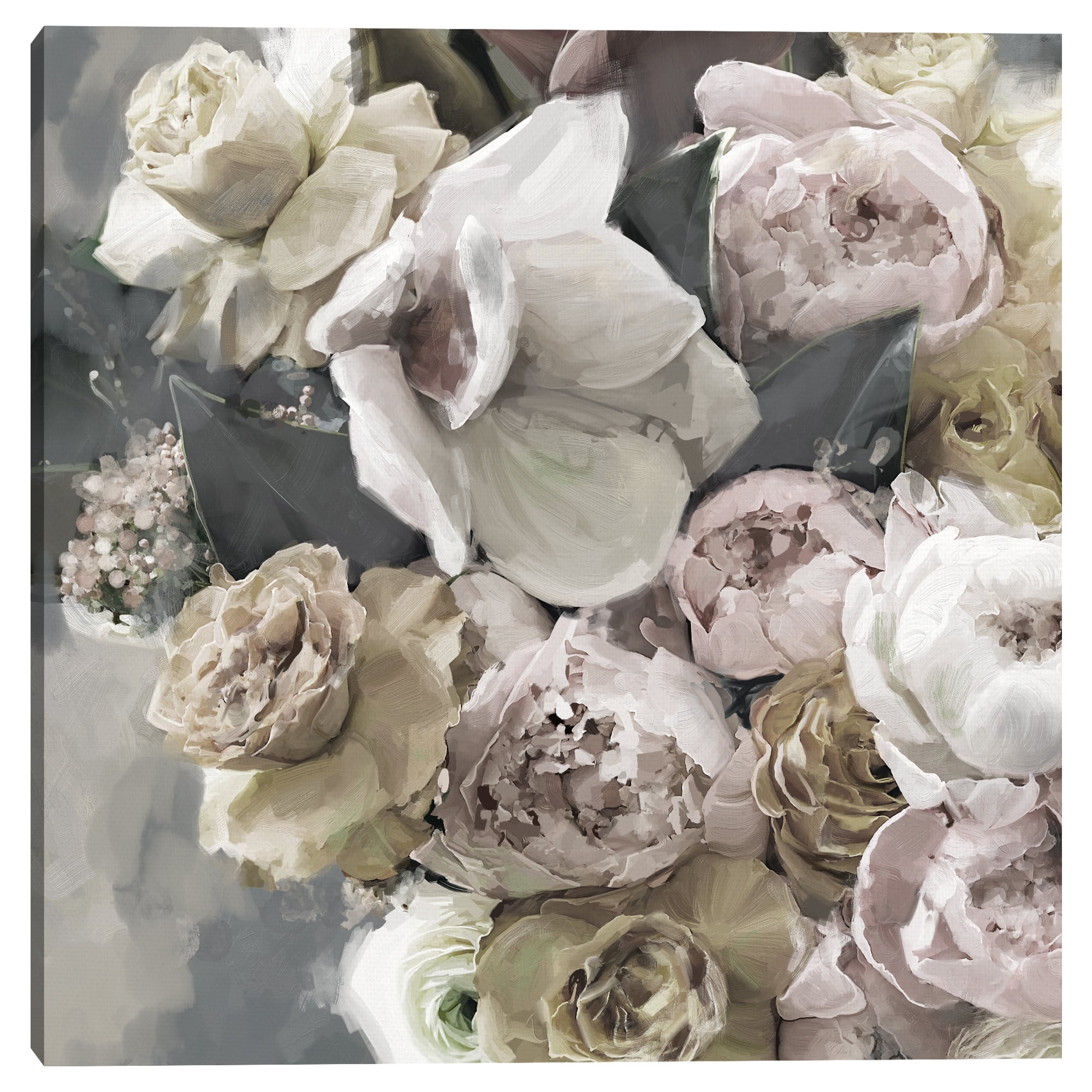 Blushing Blooms Gold by Studio Arts Canvas Art Print