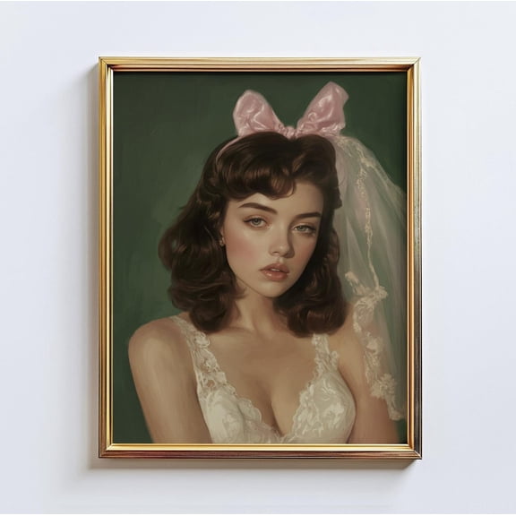 Blushing Bride Bridal Portrait Wall Art Home Decor