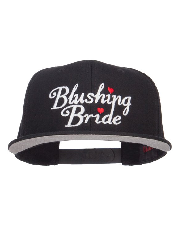 Blushing Bride Embroidered Cotton Snapback - Black OSFM