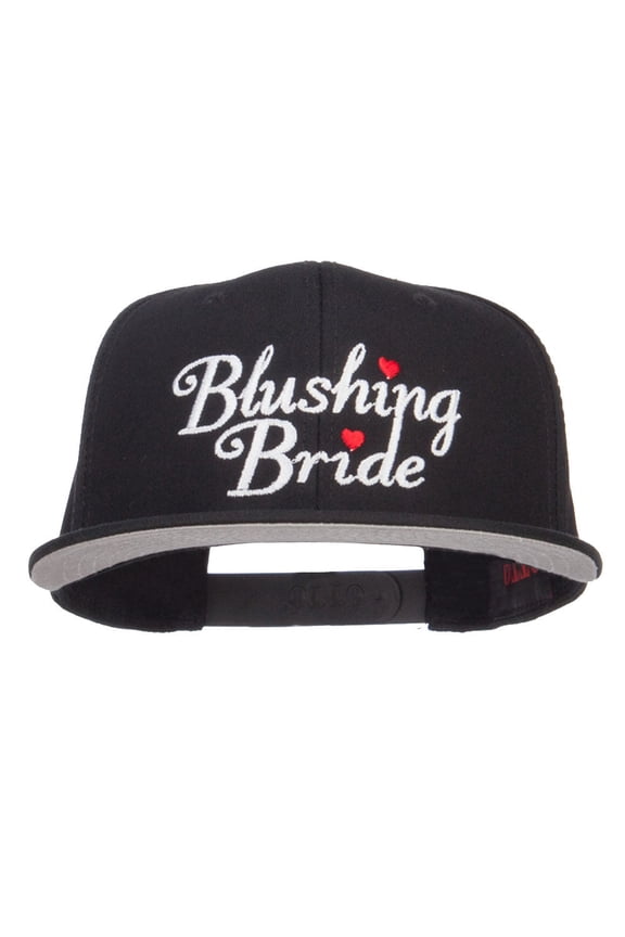 Blushing Bride Embroidered Cotton Snapback - Black OSFM