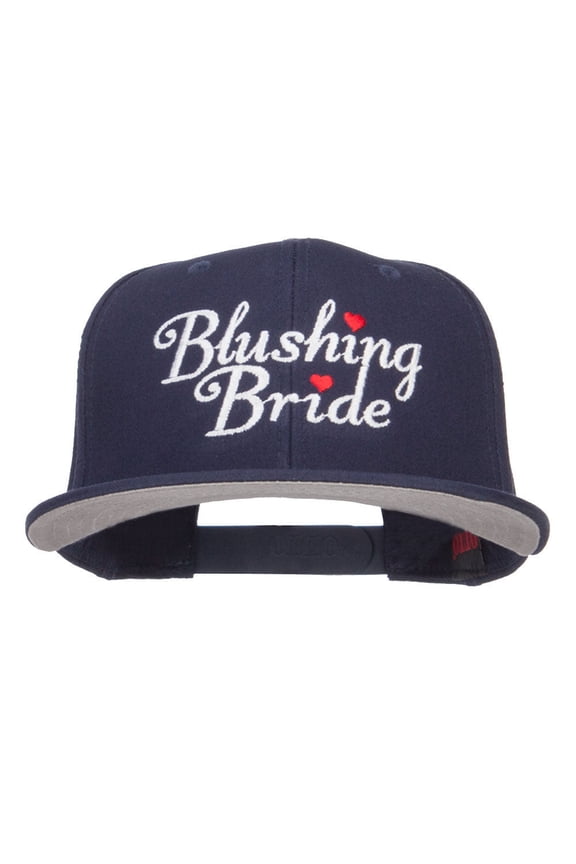 Blushing Bride Embroidered Cotton Snapback - Navy OSFM