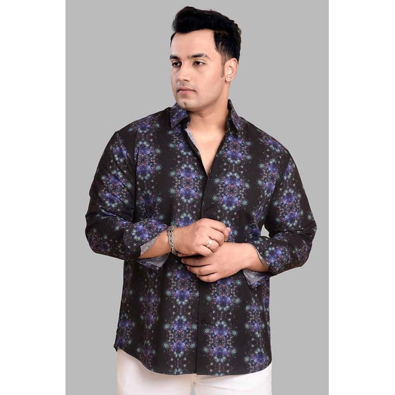 Blushing Flower Printed Full Sleeve Men's Plus Size
