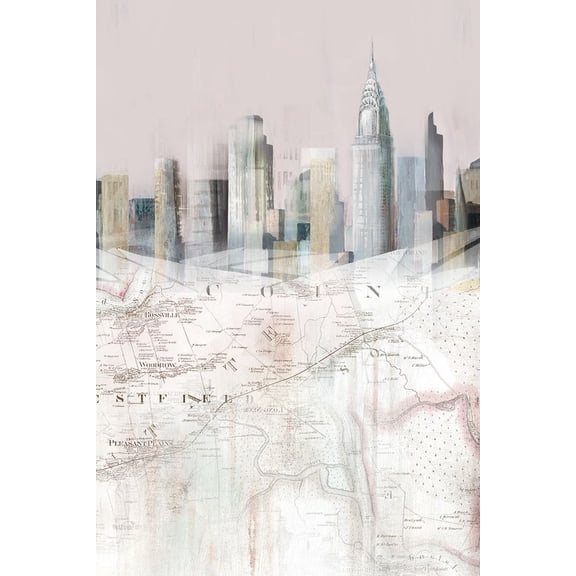 Blushing Manhattan Map II Poster Print by Isabelle Z Isabelle Z (18 x 24)