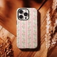 thumbnail image 1 of Blushing Pink Floral Phone Case, Cute Girly Striped Pattern Gift, iPhone 17 to 11 Pro Max, 1 of 2