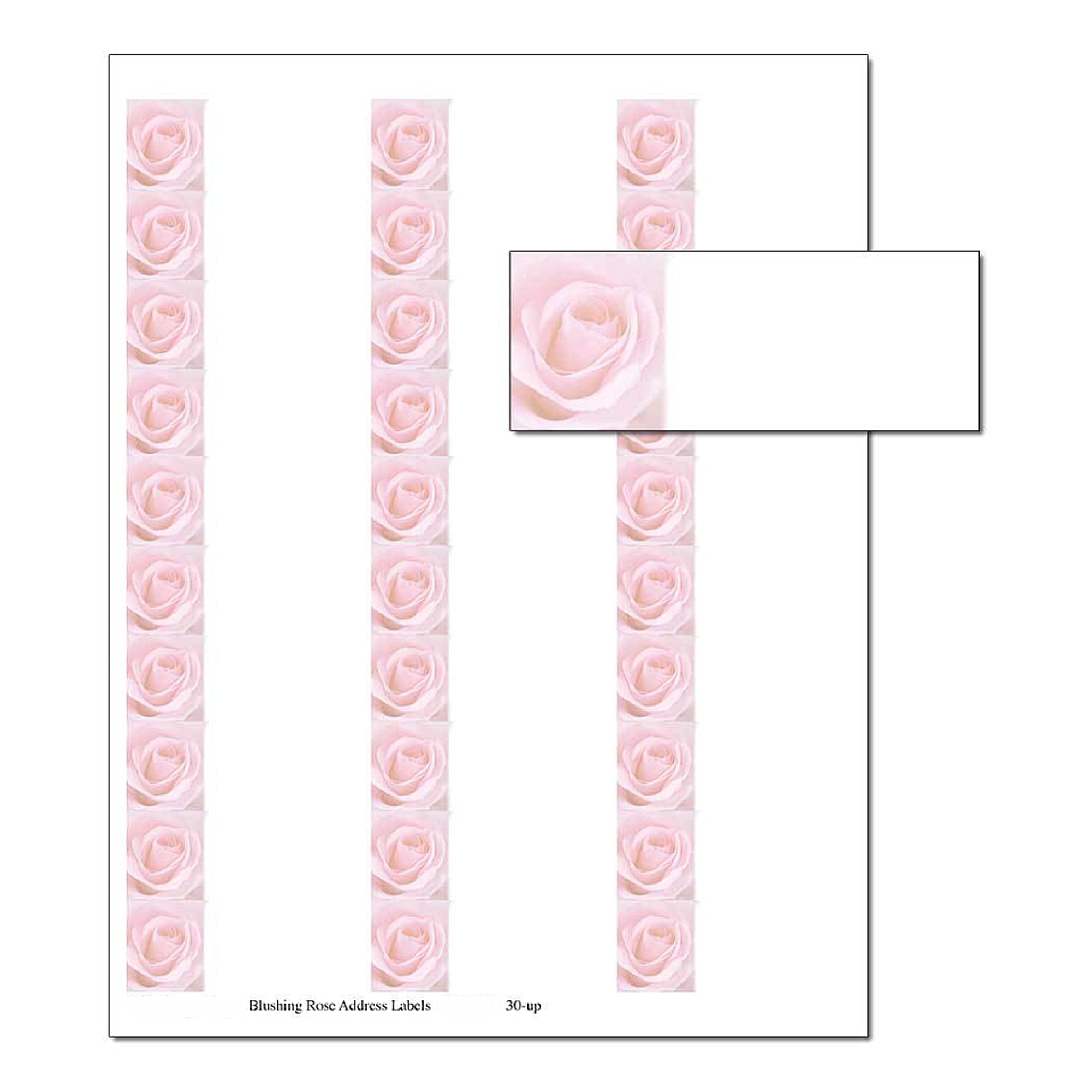 Rose Rectangle Label Blushing Rose Address Label, 150 labels per Pack, The Image Shop ...