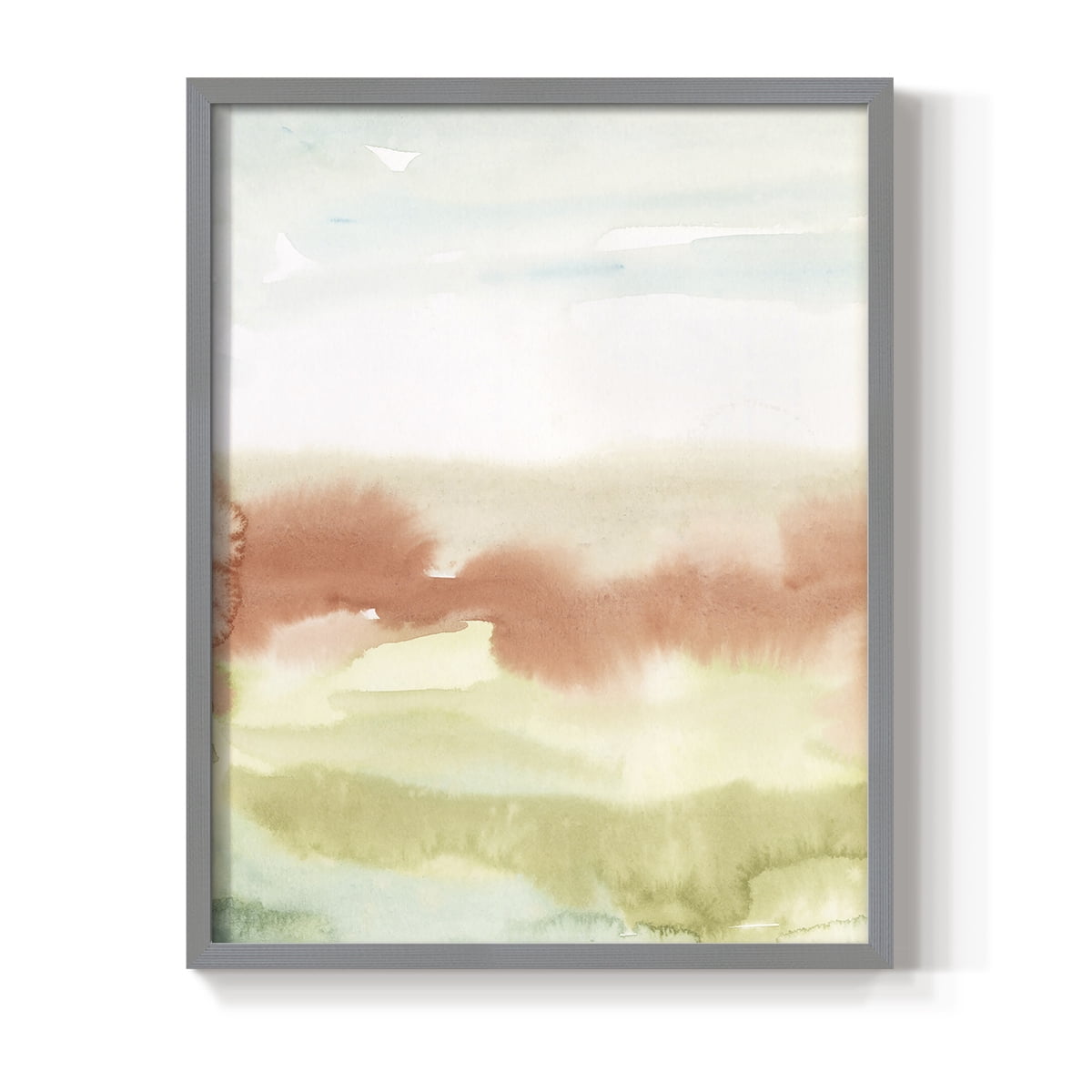 Blushing Sunrise I Framed Print in Gray Solid Wood Framed Print No Nail Hanging