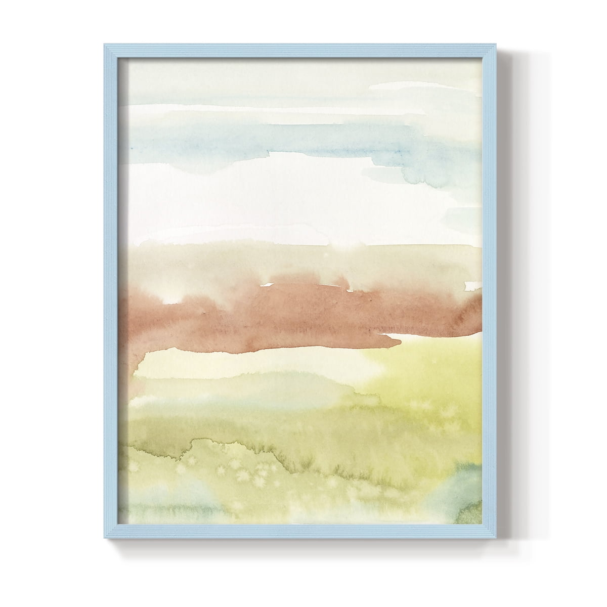 Blushing Sunrise II Framed Print in Blue Solid Wood Framed Print No Nail Hanging