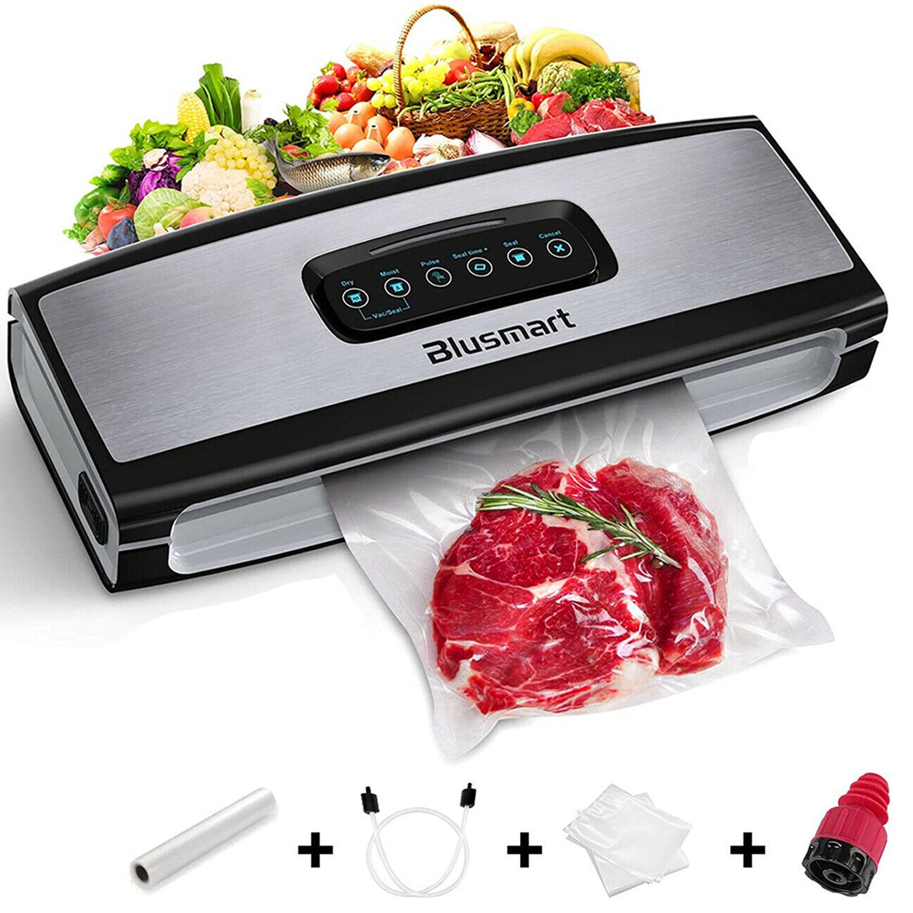 Blusmart Automatic Food Vacuum Sealer 60kpa Double Pumps Cutter Food