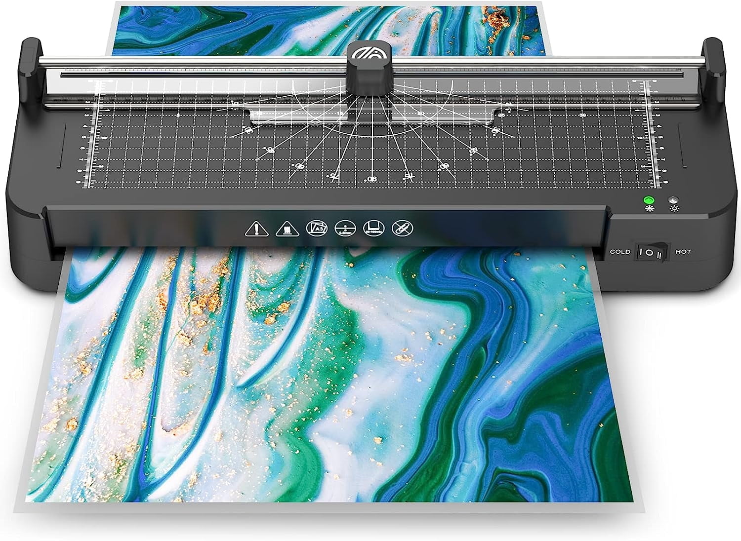 Blusmart Laminator 13 Inch Wide with Laminating Sheets 50pcs, Laminator Machine Hot and Cold, Thermal Laminator 11x17 for A3 A4 A5 A6 with Paper Trimmer, Corner Rounder for Home Office School Use