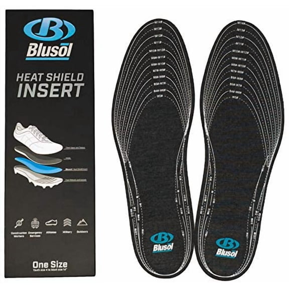 Blusol Shoe Inserts - Burning Feet Relief - NASA Grade Technology, Easily Adheres to Cleat Insoles to Protect Feet from Hot Surfaces - Soccer, Football, Lacrosse - for Men, Women - One Size Fits All