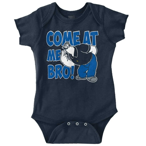 Bluto Come At Me Bro Funny Meme Romper Boys or Girls Infant Baby Brisco Brands 12M