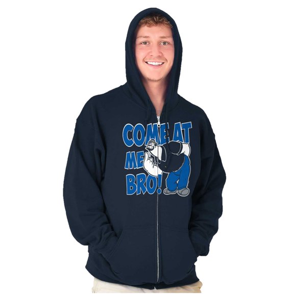 Bluto Come At Me Bro Funny Meme Unisex Plus Size Zip Hoodie Brisco Brands 2X