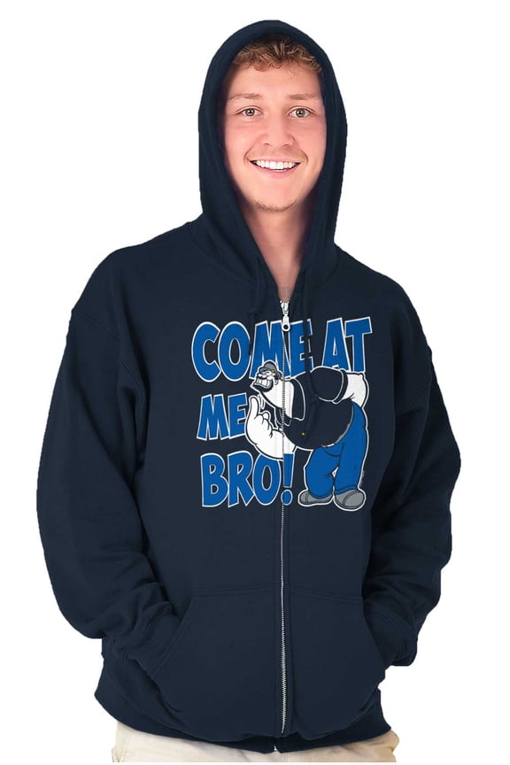 Bluto Come At Me Bro Funny Meme Unisex Plus Size Zip Hoodie Brisco Brands 5X