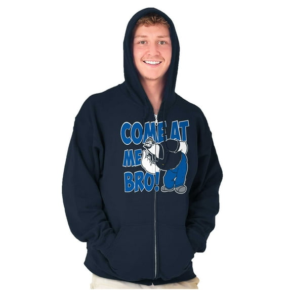 Bluto Come At Me Bro Funny Meme Zip Up Hoodie Men's Women's Brisco Brands S