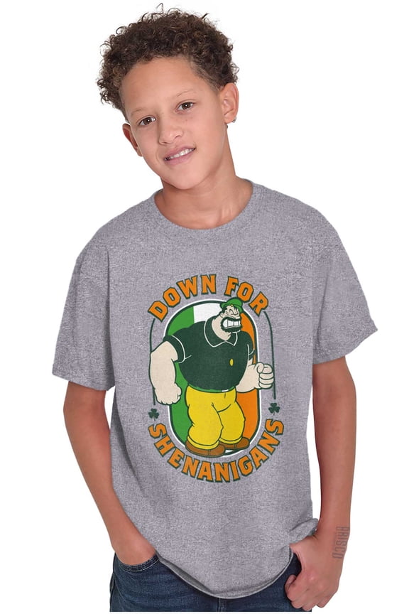 Bluto St Paddys Down For Shenanigans Boys Kids T Shirt Tees Tops Teen Brisco Brands L