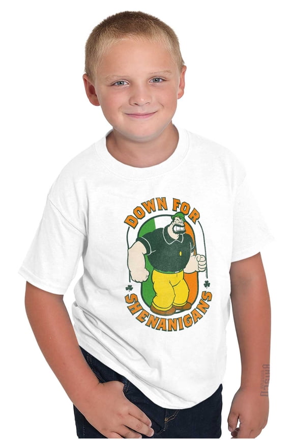 Bluto St Paddys Down For Shenanigans Boys Kids T Shirt Tees Tops Teen Brisco Brands S