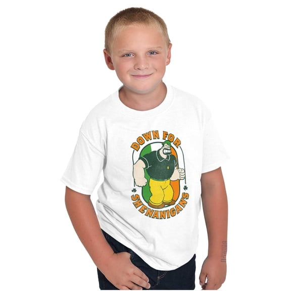 Bluto St Paddys Down For Shenanigans Boys Kids T Shirt Tees Tops Teen Brisco Brands X