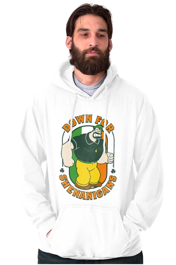 Bluto St Paddys Down For Shenanigans Hoodie Hooded Sweatshirt Men Brisco Brands L