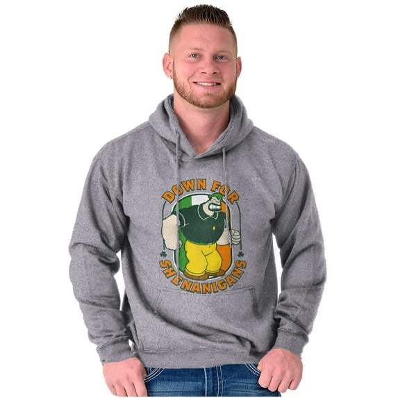 Bluto St Paddys Down For Shenanigans Hoodie Hooded Sweatshirt Men Brisco Brands S