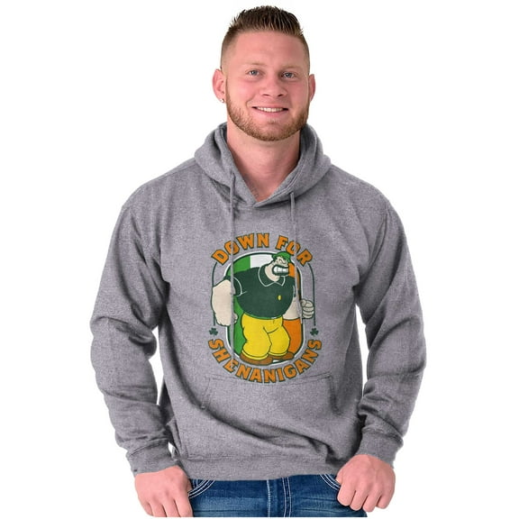 Bluto St Paddys Down For Shenanigans Hoodie Hooded Sweatshirt Men Brisco Brands S
