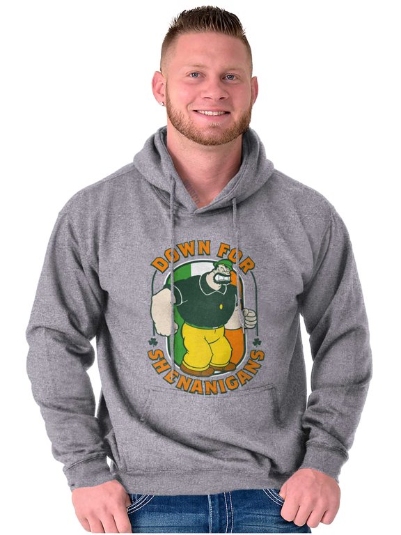 Bluto St Paddys Down For Shenanigans Hoodie Hooded Sweatshirt Men Brisco Brands S