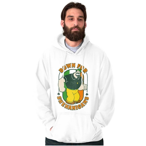 Bluto St Paddys Down For Shenanigans Hoodie Hooded Sweatshirt Men Brisco Brands X