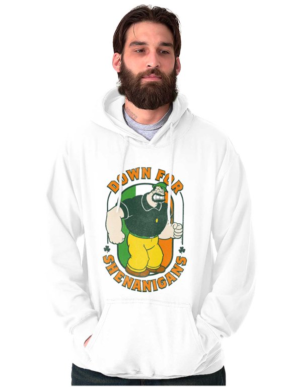 Bluto St Paddys Down For Shenanigans Hoodie Hooded Sweatshirt Men Brisco Brands X