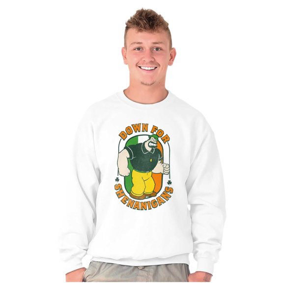 Bluto St Paddys Down For Shenanigans Men Big & Tall Sweatshirt Brisco Brands 3X