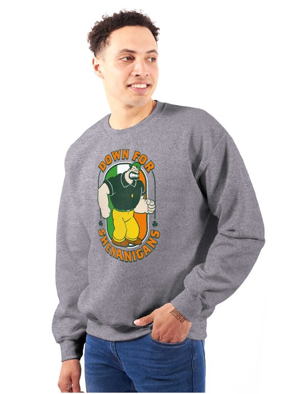 Bluto St Paddys Down For Shenanigans Men's Crewneck Sweatshirt Brisco Brands S