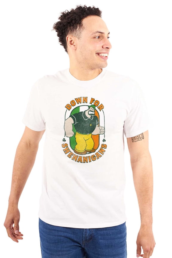 Bluto St Paddys Down For Shenanigans Men's Graphic T Shirt Tees Brisco Brands L