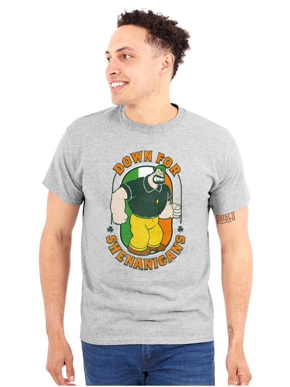 Bluto St Paddys Down For Shenanigans Men's Graphic T Shirt Tees Brisco Brands L