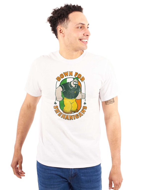 Bluto St Paddys Down For Shenanigans Men's Graphic T Shirt Tees Brisco Brands M
