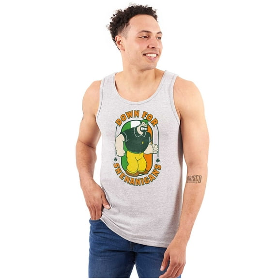 Bluto St Paddys Down For Shenanigans Tank Top Sleeveless Tee Men Brisco Brands S