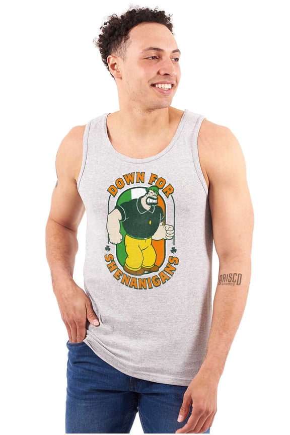 Bluto St Paddys Down For Shenanigans Tank Top Sleeveless Tee Men Brisco Brands S