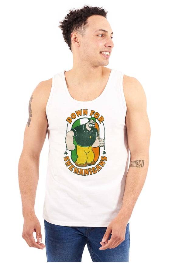 Bluto St Paddys Down For Shenanigans Tank Top Sleeveless Tee Men Brisco Brands X
