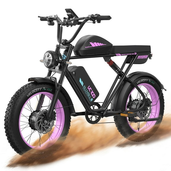 Bluvall K10 Peak 3000W Electric Bike, 20" Fat Tire Mountain Ebikes, 52V 43Ah 39MPH Ebike for Adults Hydraulic Brake 7 Speed UL2849