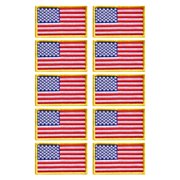 Bluyellow 10Pcs American Flag Patch Set - Embroidered Tactical Patches with Hook and Loop Fastener for Backpacks, Vests, Jackets, and Dog Harnesses - Durable USA Flag Patches, Sew-On Option, 2x3"