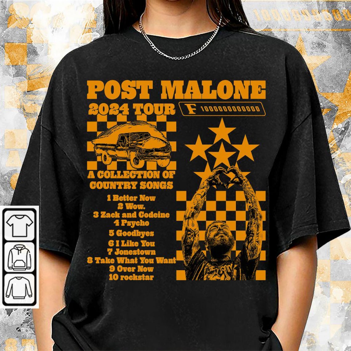 BlvckStyle Post Malone Tour Music Shirt, A Collection Of Country Song