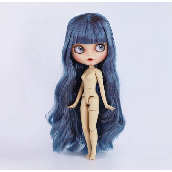 Blyth 30cm BJD Doll Pouting Lips & Bunny Teeth - 19 Joints Poseable Tan Skin Matte Face, 4 Pull-Ring Changeable Eyes, Girls Gift