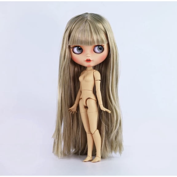 Blyth 30cm BJD Doll Pouting Lips & Bunny Teeth - 19 Joints Poseable Tan Skin Matte Face, 4 Pull-Ring Changeable Eyes, Girls Gift